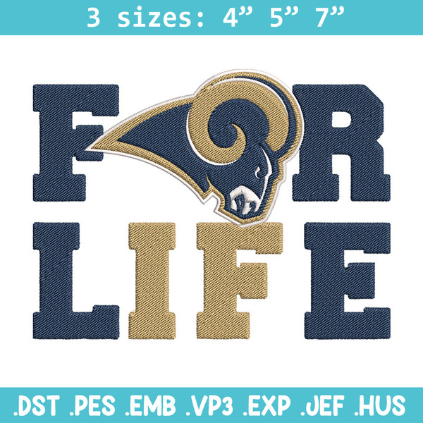 Los Angeles Rams For Life embroidery design, Rams embroidery, NFL embroidery, logo sport embroidery, embroidery design..jpg