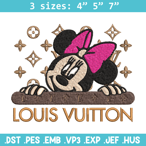 Minnie head lv Embroidery Design, Lv Embroidery, Embroidery File, Brand Embroidery, Logo shirt, Digital download.jpg