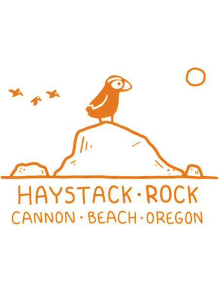 Haystack Rock Stylized Tufted Puffin Design.png