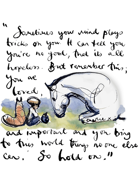 Boy Mole Fox and Horse Quote Sometimes Your Mind Stays Tee.png