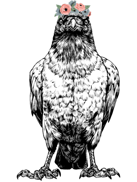 Crow Raven with Floral Headband.png