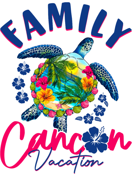 Family Cancun Mexico Vacation Sea Turtle Summer Matching.png