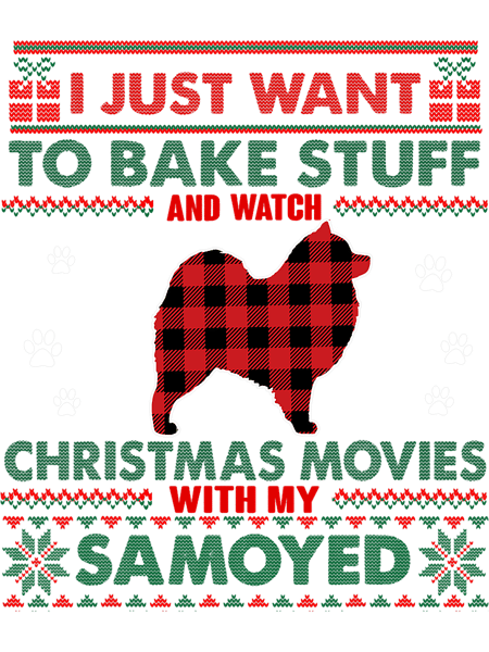 Dog Samoyed Christmas Movies Samoyed Dog Lovers Ugly Christmas Sweater.png