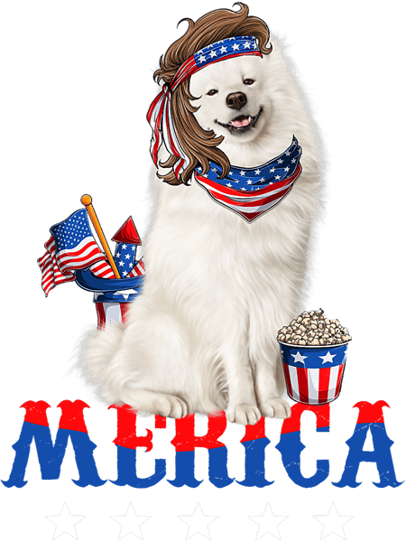 Dog Samoyed Merica Samoyed 4th of July Men Women American Flag Patriotic.png
