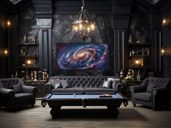 Galaxy Wall Art, Universe NASA Photography Style Painting Canvas Print, Space Sci Fi Wall Decor Framed, Unframed, Ready To Hang.jpg