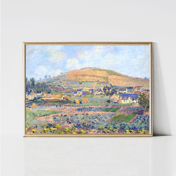 Claude Monet Rouen Mountain at Spring  Impressionist Landscape Painting  French Country Print  Monet Wall Art  Digital Download-1.jpg