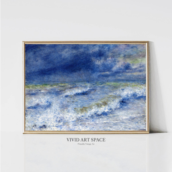 Pierre-Auguste Renoir The Wave  Impressionist Landscape Painting  Blue Sea Print  Ocean Print  Printable Wall Art  Digital Download.jpg