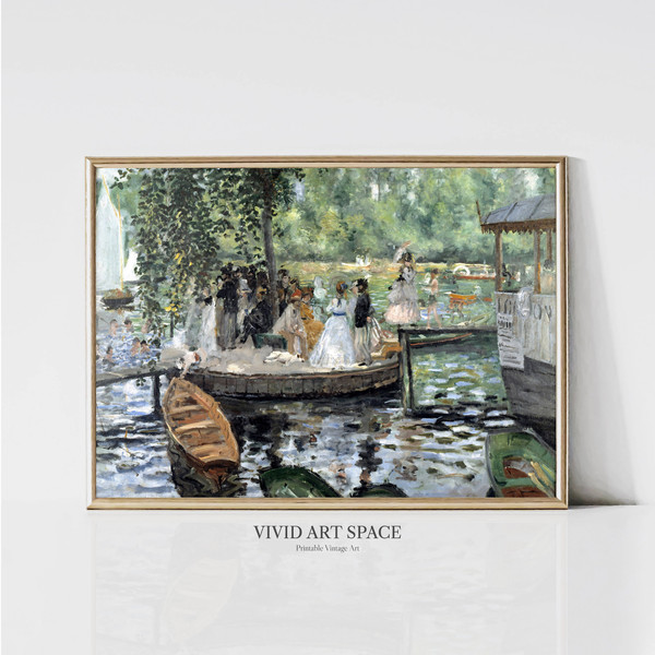 Pierre-Auguste Renoir La Grenouillere  Impressionist Landscape Painting  Vintage Boating Print  Printable Wall Art  Digital Download.jpg