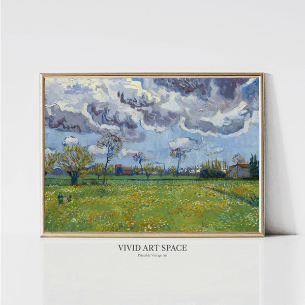 Landscape Under a Stormy Sky by Vincent van Gogh  Impressionist Landscape Painting  Stormy Sky Print  Printable Wall Art Digital Download.jpg