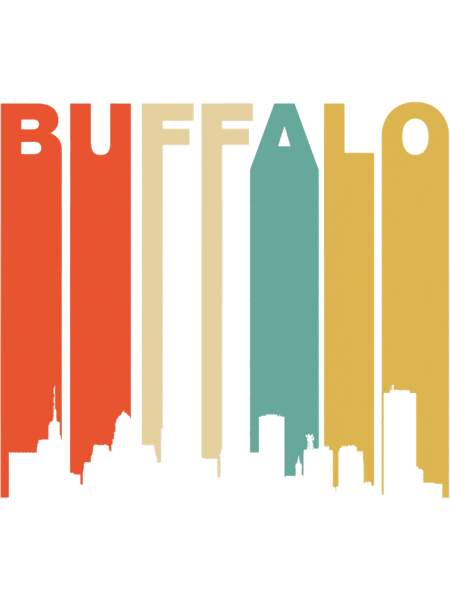 Retro Buffalo New York Cityscape Downtown Skyline.png