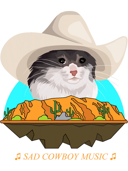 Sad Cat Wearing a Cowboy Hat Crying Meme.png