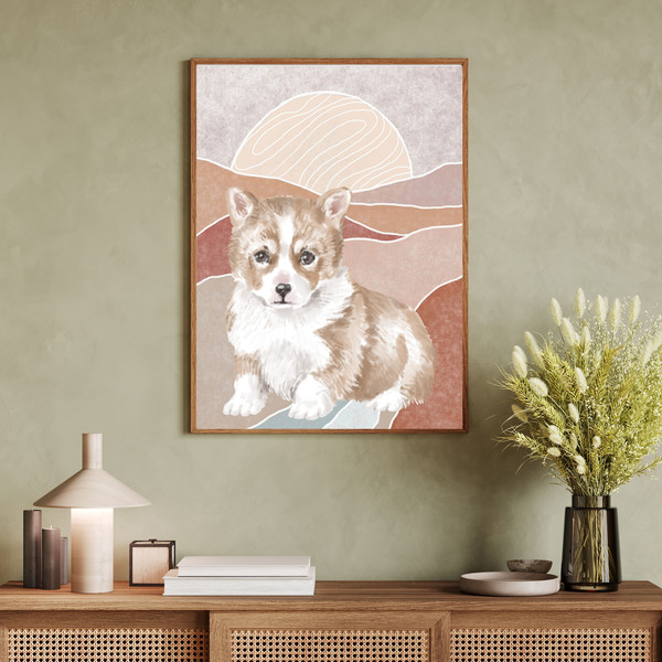 Boho wall art child room decor dog (4).jpg