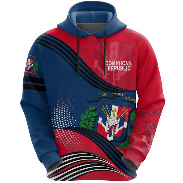 Dominican Republic Map Coat Of Arms Hoodie 3D, Personalized All Over Print Hoodie 3D