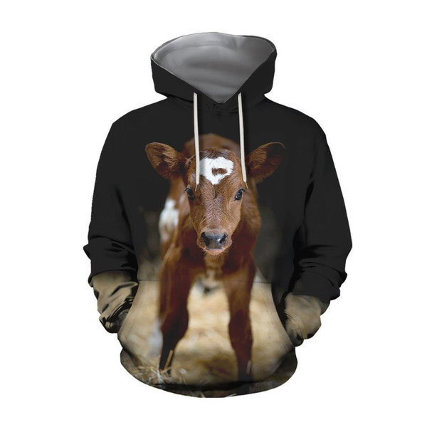 Beautiful Baby Cow Hoodie 3D, Personalized All Over Print Hoodie 3D