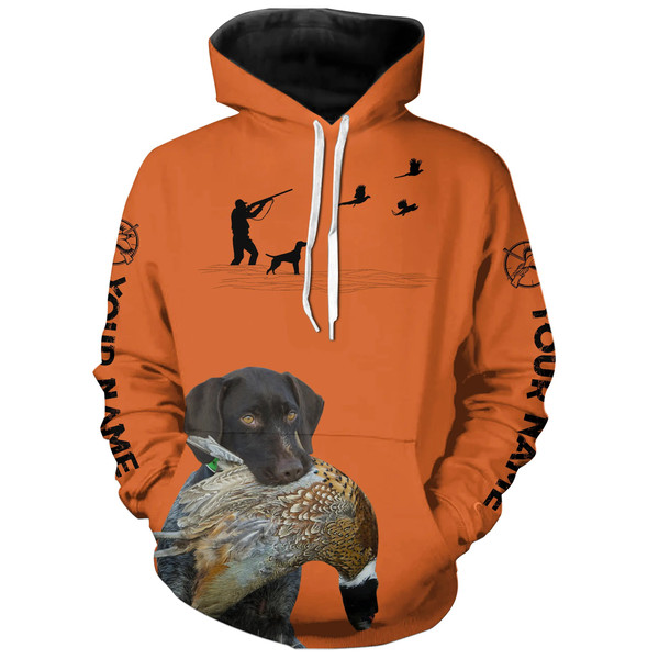 Best Pheasant Hunting Dogs Orange Hoodie 3D, Personalized All Over Print Hoodie 3D V13