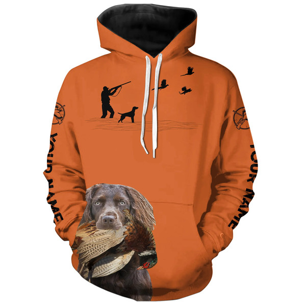Best Pheasant Hunting Dogs Orange Hoodie 3D, Personalized All Over Print Hoodie 3D V16