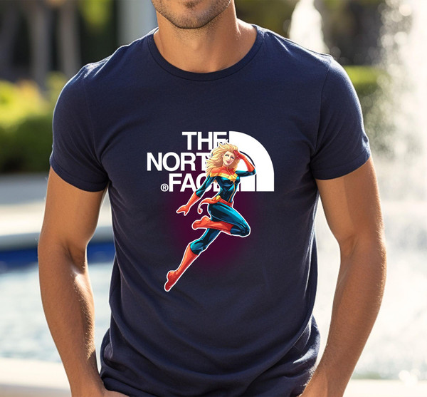 Captain Marvel The North Face Fan Gift T-Shirt_02navy_02navy.jpg