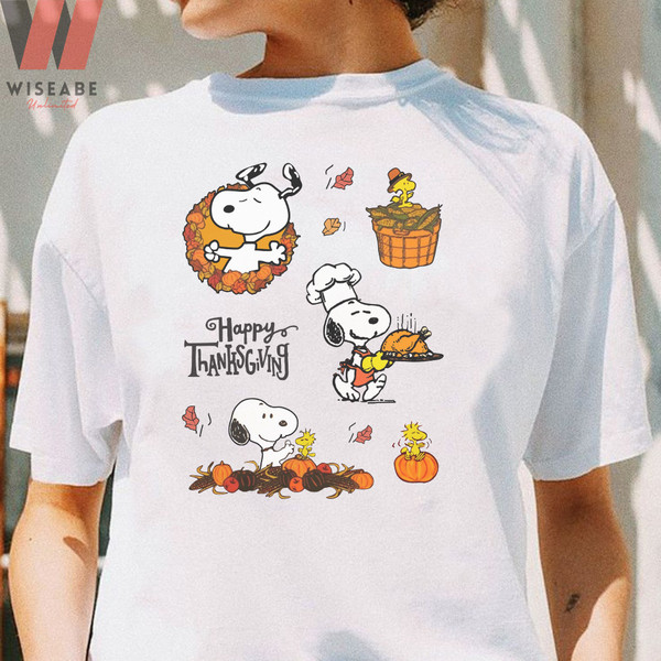 Cute Snoopy And Woodstock Happy Thanksgiving Peanuts Thanksgiving T Shirt.jpg