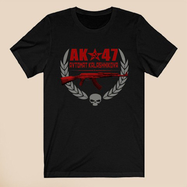Ak-47 Firearms Gun Logo Men's Black T-shirt Size S-5xl1497.jpg