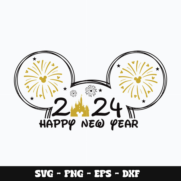 Mickey 2024 happy new year Svg