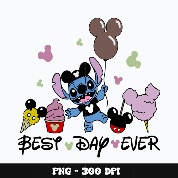 Stitch x Mickey best day ever Png