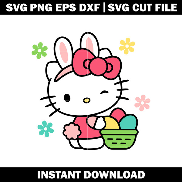 Hello Kitty Easter svg
