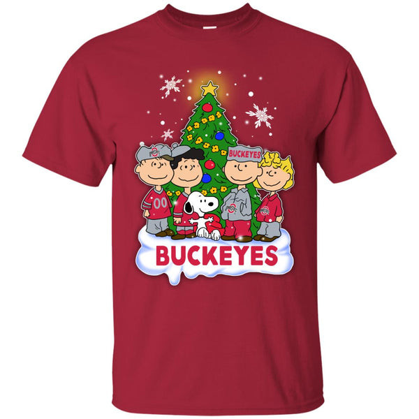 Snoopy The Peanuts Ohio State Buckeyes Christmas T Shirts.jpg