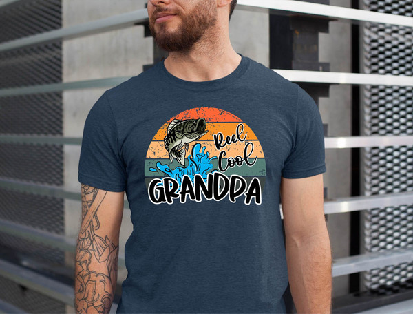Reel Cool Grandpa, Fishing Gift for Grandpa, Mens Fishing Te - Inspire  Uplift