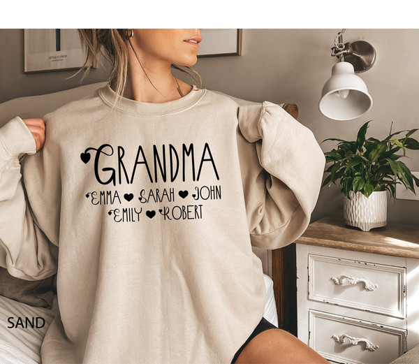 Custom Grandma Sweatshirt, Personalized Grandma Sweater, Gift For Grandma, Mothers Day Gifts, Mimi With Children Names Apparel,Nana Crewneck.jpg