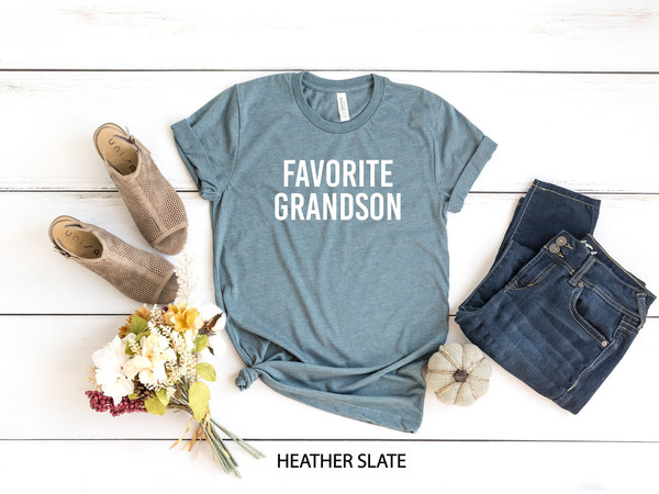 Favorite Grandson Shirt, Gift for Grandson, Grandma's Favorite Grandchild, Favorite Child Shirt, Best Grandson Tee, Family Reunion Shirt.jpg