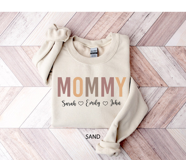Personalized Mommy Sweatshirt with Names, Custom Mom Sweatshirt, Gift for Mom, Mothers Day Shirt, Mama With Children Names Apparel,Mom Sweat.jpg