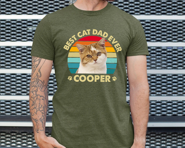 Personalized Cat Dad Shirt, Best Cat Dad Ever Tshirt, Custom Dad Shirt with Cat Photo, Fathers Day Gifts, Dad Birthday Gift, Cat Lover Gift.jpg