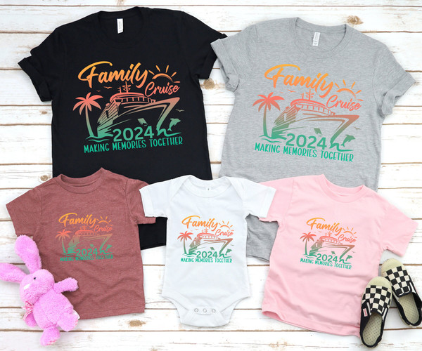 Family Cruise 2024 Shirts, Adults Kids Family Cruise Tshirt, Matching Family Cruise Shirts and Hoodies, Making Memories Together Tees.jpg
