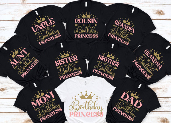 Family Matching Girl Princess Birthday Shirts, Birthday Girl Shirt, Birthday Girl Party, Princess Theme Party, Princess Birthday Shirt.jpg
