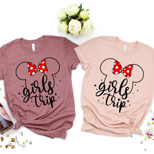 Girls Trip Disneyland T-Shirt, Adults Kids Disneyworld Trip Shirt, Minnie Mouse Disney Vacation Tee for Women, Girls Disney Trip.jpg