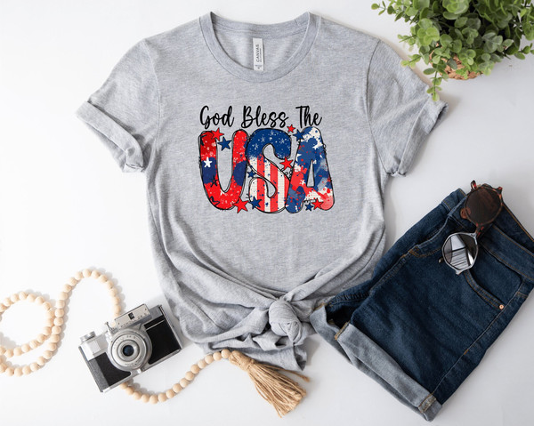 God Bless The USA Shirt, 4th of July Gift, American Pride Shirt, 4th of July Shirt for Women and Men, Patriotic Shirt, American Flag Shirt.jpg