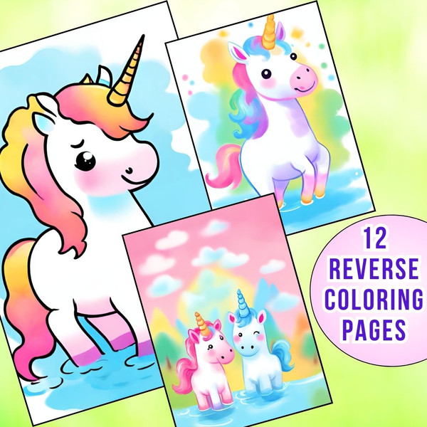 Cute Unicorn Reverse Coloring Pages 1.jpg