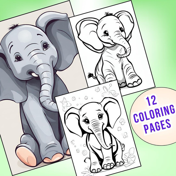 Cute Baby Elephant Coloring Pages 1.jpg