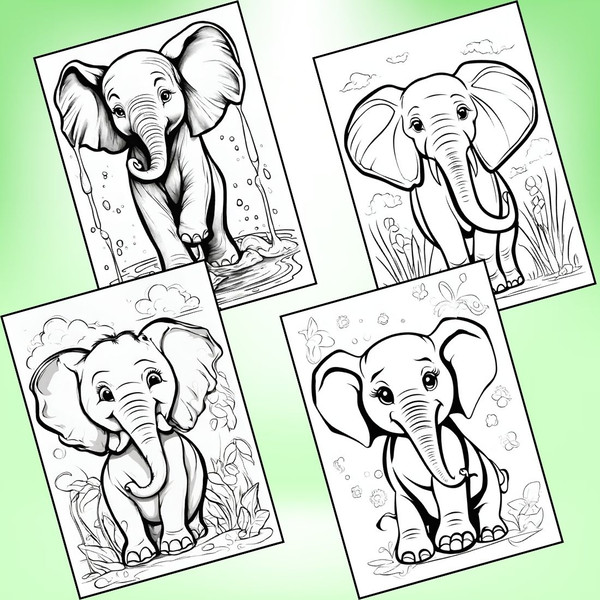 Cute Baby Elephant Coloring Pages 2.jpg