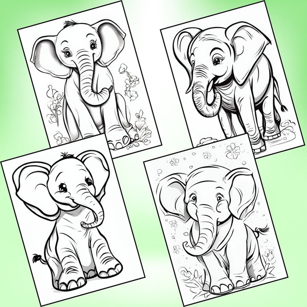 Cute Baby Elephant Coloring Pages 4.jpg