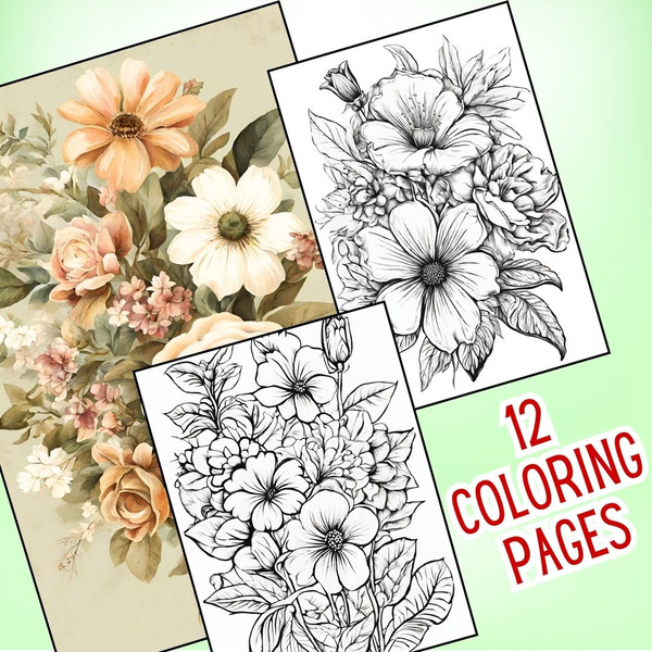 Coloring Pages of Floral Flowers 1.jpg
