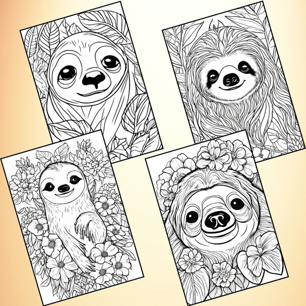 Cute Sloth Face Coloring Pages 4.jpg