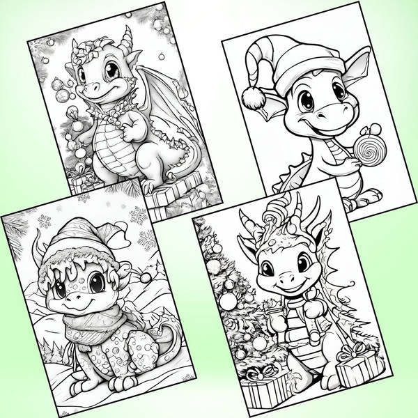 Magical Christmas Dragon Coloring Pages 2.jpg