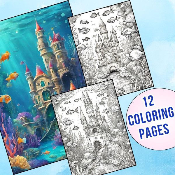 Underwater Castle Coloring Pages 1.jpg