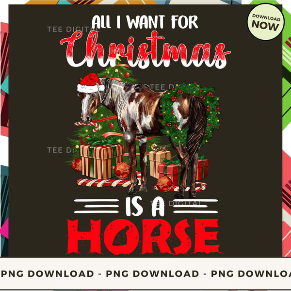 All I Want For Christmas Is A Horse Santa Hat - Christmas Horse.jpg