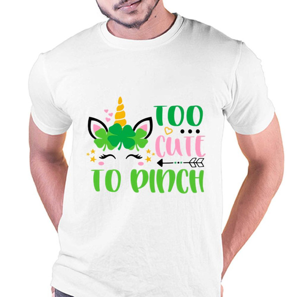 Too Cute To Pinch St Patricks Day Unicorn T-shirt .jpg