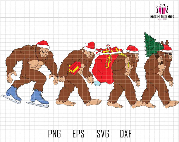 Bigfoot Christmas Svg, Santa Bigfoot Svg, Funny Christmas Svg, Bigfoot Merry Xmas Svg, Sasquatch Christmas Svg, Bigfoot Lover Christmas Svg.jpg