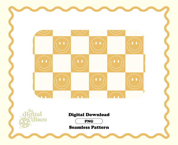Checkered Retro Pattern, Checkered Seamless Pattern PNG, Trendy Pattern, Groovy Pattern, Happy Face Pattern, Summer Pattern, Summer PNG.jpg