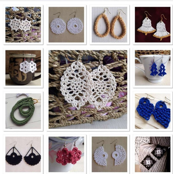 25 Crochet Earrings Volume 1  Amigurumi PDF Pattern toys patterns.jpg