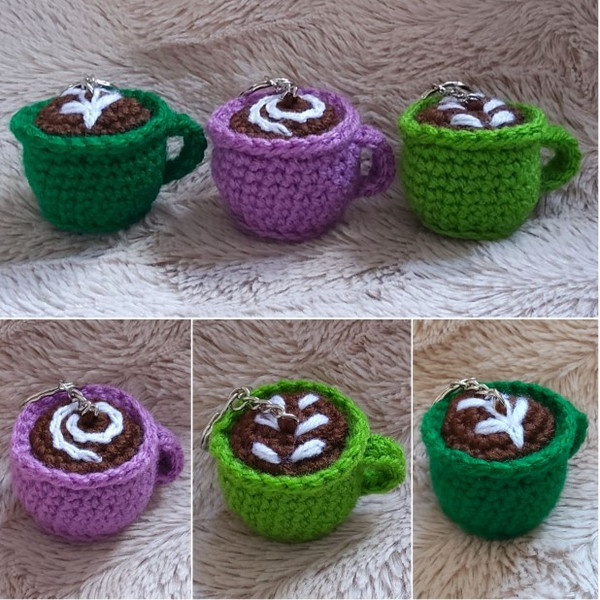 Coffee Time Keychains Amigurumi Crochet Patterns, Crochet Pattern.jpg